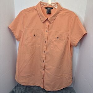5.11 Tactical Shirt Women’s Large Orange Button Up Short Sleeve Marksman